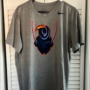 UVA Nike Gray Short Sleeve Tee with Graphic Design